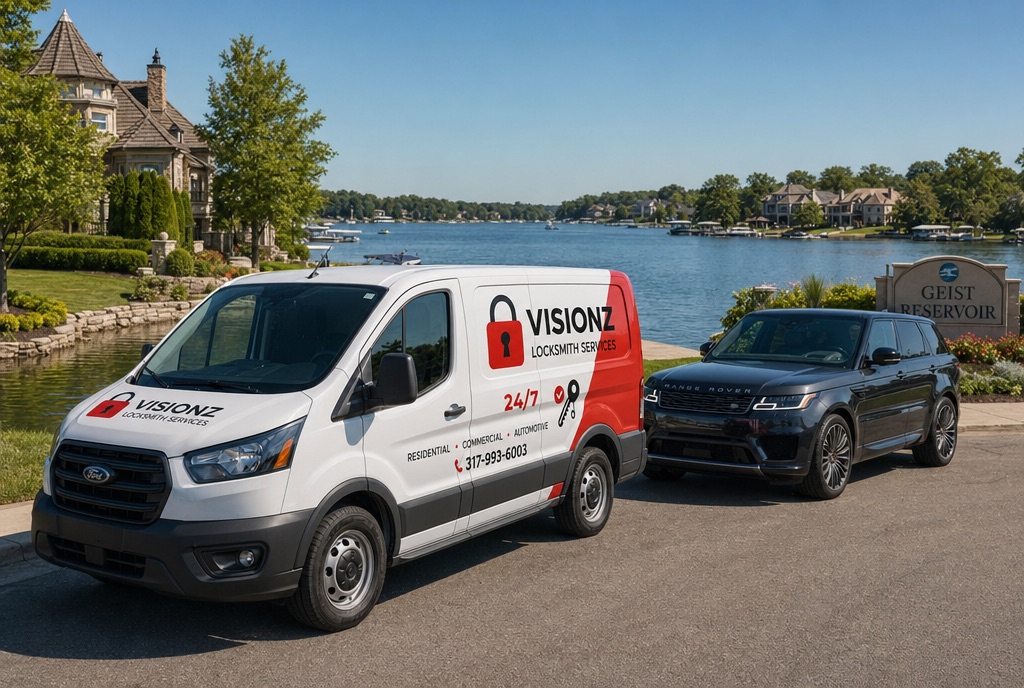 Visionz Locksmith van at Geist Reservoir, northeast Indianapolis