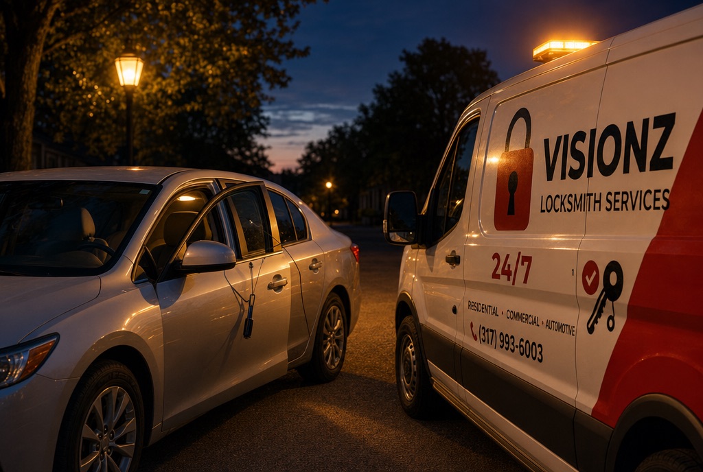 Visionz 24/7 emergency locksmith service — mobile car lockout response